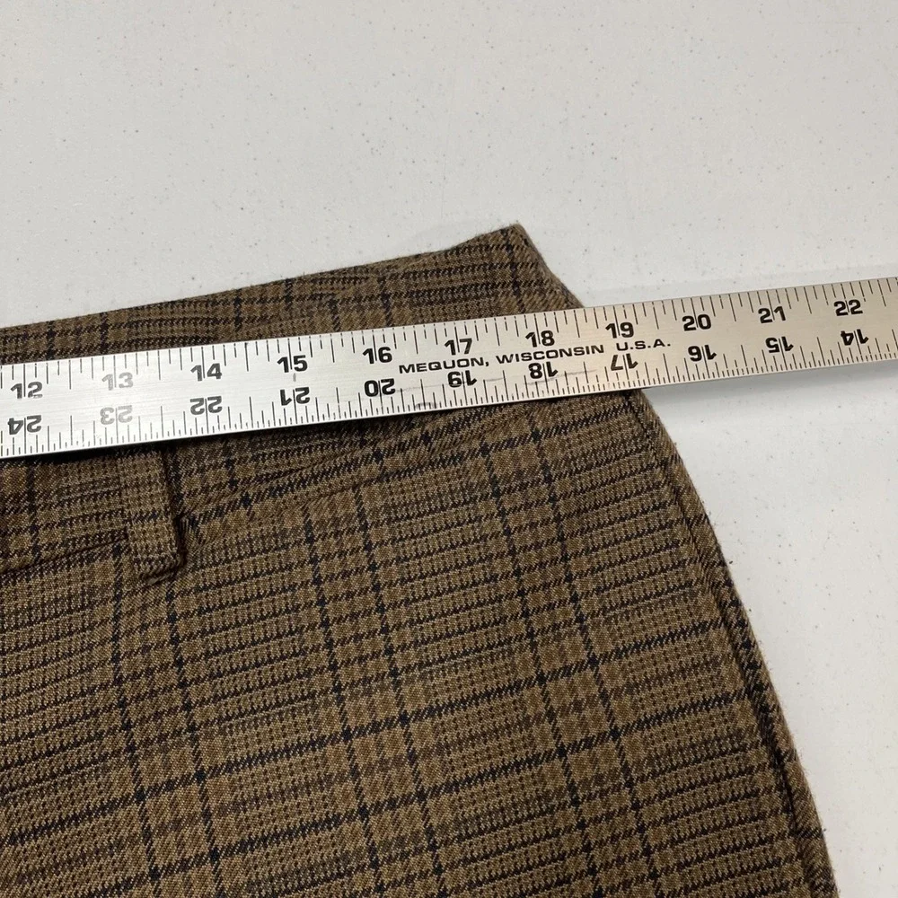 Urban Outfitters Pants Womens 16 Brown Plaid Wide Flare Leg Dark Academia Preppy